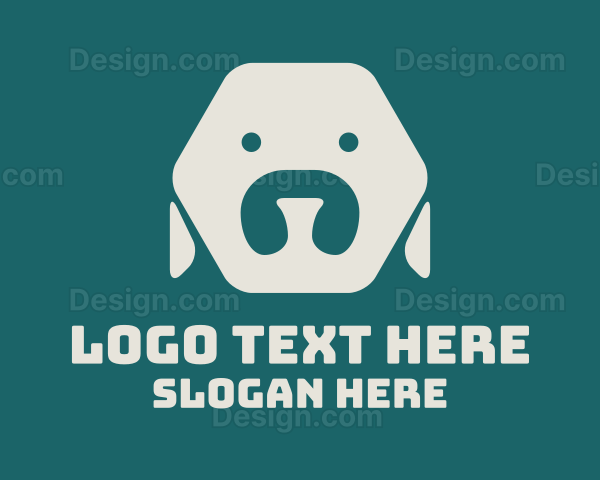 Minimalist Hexagon Dog Logo