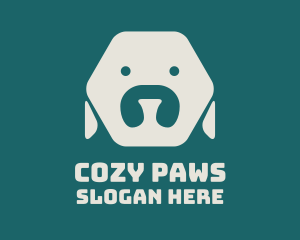 Minimalist Hexagon Dog logo design