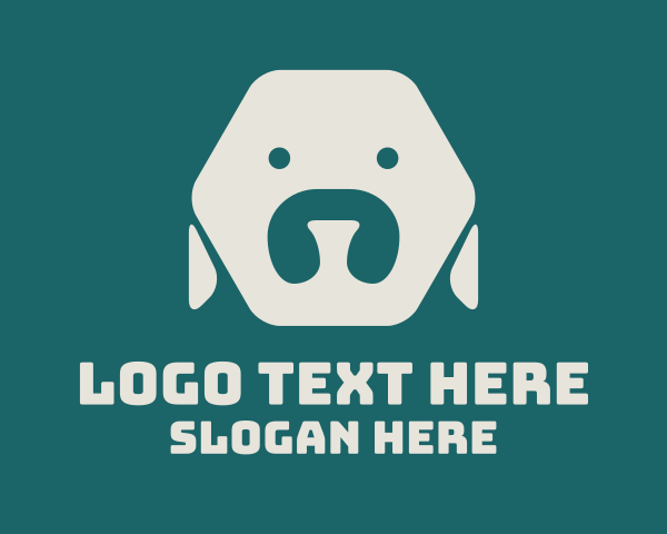 Minimalist Hexagon Dog logo