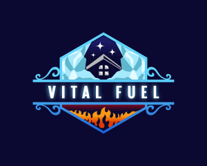 Heating Cooling HVAC logo design