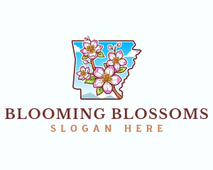 Arkansas Apple Blossom Flower logo design