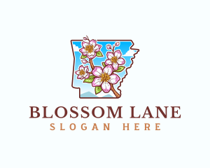 Arkansas Apple Blossom Flower logo design