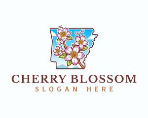 Arkansas Apple Blossom Flower logo design