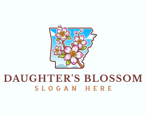 Arkansas Apple Blossom Flower logo design