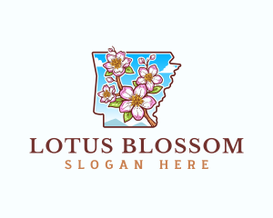 Arkansas Apple Blossom Flower logo design