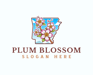 Arkansas Apple Blossom Flower logo design