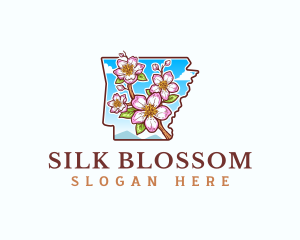 Arkansas Apple Blossom Flower logo design