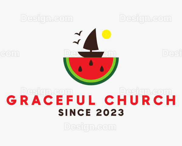 Sail Boat Watermelon Logo