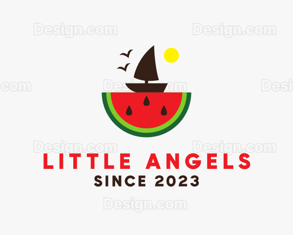 Sail Boat Watermelon Logo