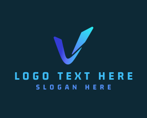 Blue Gradient Letter V logo