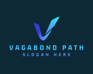 Blue Gradient Letter V logo design