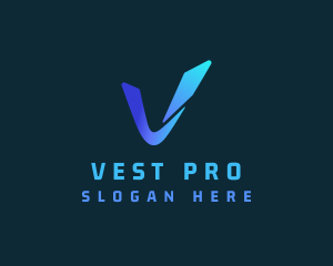 Blue Gradient Letter V logo design