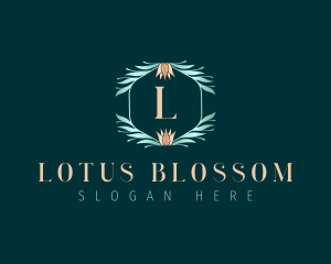 Lotus Floral Leaves logo design