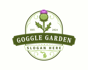 Michigan Thistle Flower logo design