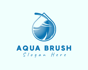 Blue Broom Sanitation logo design