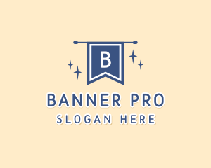 School Flag Banner Education logo design