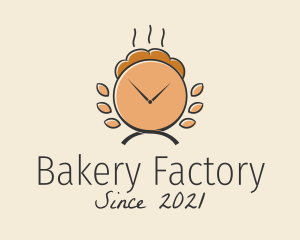 Bread Bakery Clock  logo design