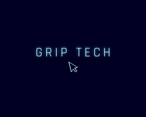 Neon Tech Cursor logo design