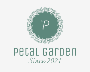 Botanical Green Wedding Wreath logo design