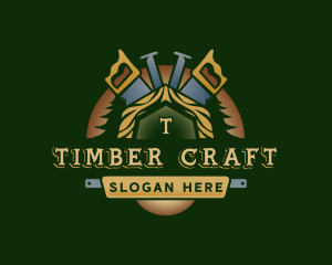 Saw Lumberjack Carpentry logo design