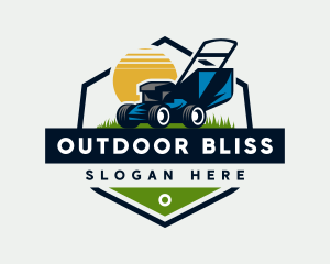 Mower Grass Landscaping logo design