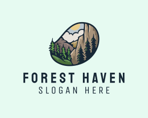 Outdoor Mountain Nature Forest logo design