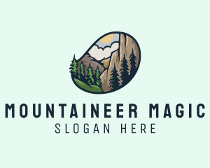 Outdoor Mountain Nature Forest logo design