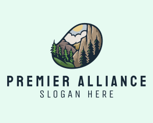 Outdoor Mountain Nature Forest logo design