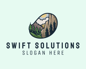 Outdoor Mountain Nature Forest logo design