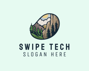 Outdoor Mountain Nature Forest logo design