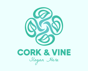 Organic Teal Vines logo design