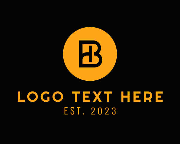 Letter Bh logo example 2