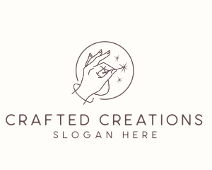 Hand Needle Sewing logo design