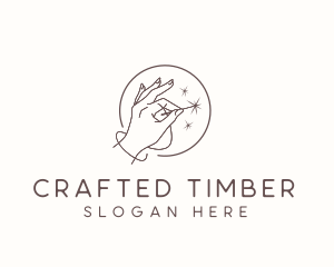 Hand Needle Sewing logo design