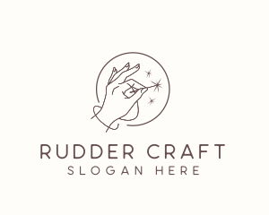 Hand Needle Sewing logo design