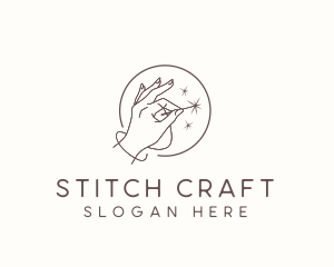 Hand Needle Sewing logo design