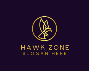 Golden Minimalist Hawk logo