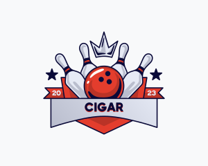 Crown Sports Bowling Alley logo design