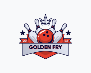 Crown Sports Bowling Alley logo design