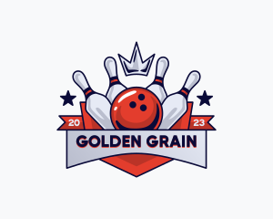 Crown Sports Bowling Alley logo design