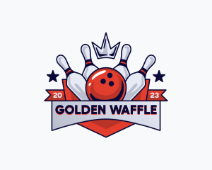 Crown Sports Bowling Alley logo design