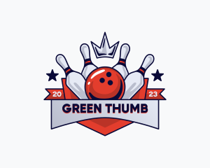 Crown Sports Bowling Alley logo design