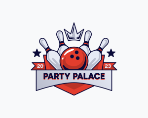 Crown Sports Bowling Alley logo design