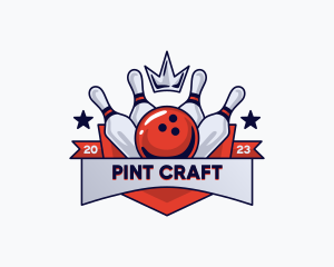 Crown Sports Bowling Alley logo design