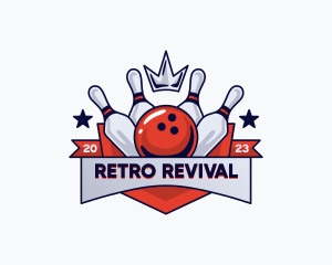 Crown Sports Bowling Alley logo design