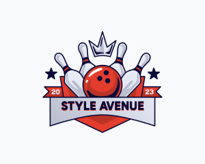 Crown Sports Bowling Alley logo design