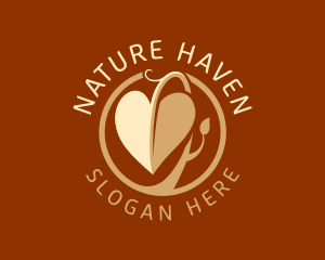 Heart Leaf Nature logo design