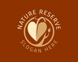 Heart Leaf Nature logo design