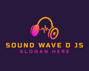 Soundwave Music Headphones logo design