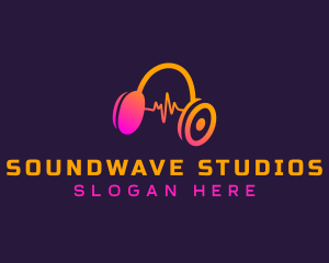 Soundwave Music Headphones logo design